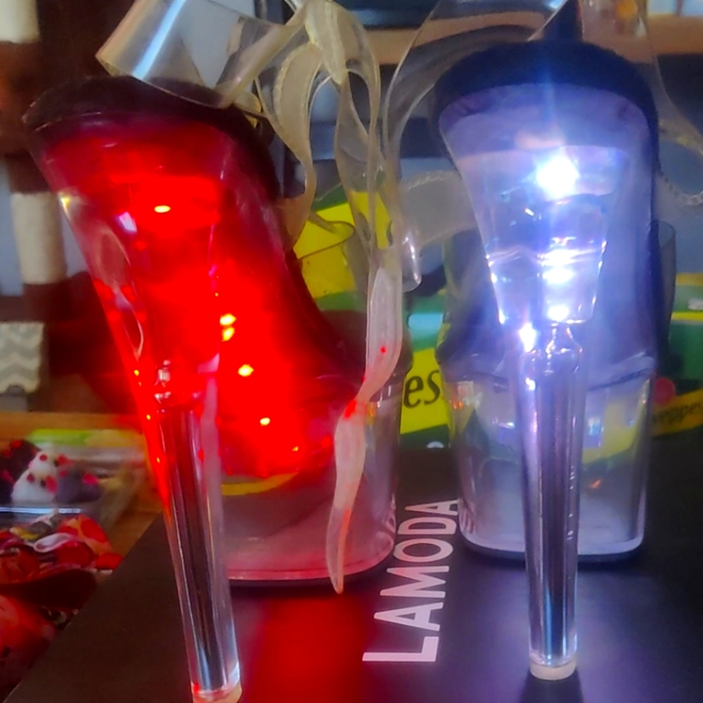 Pleaser brand stilettos 6 color changing modes